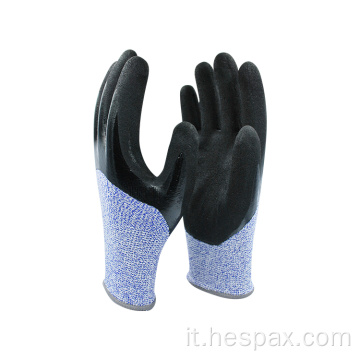 Guanti di nitrile sabbiosi Hespax HPPE Anti Cut